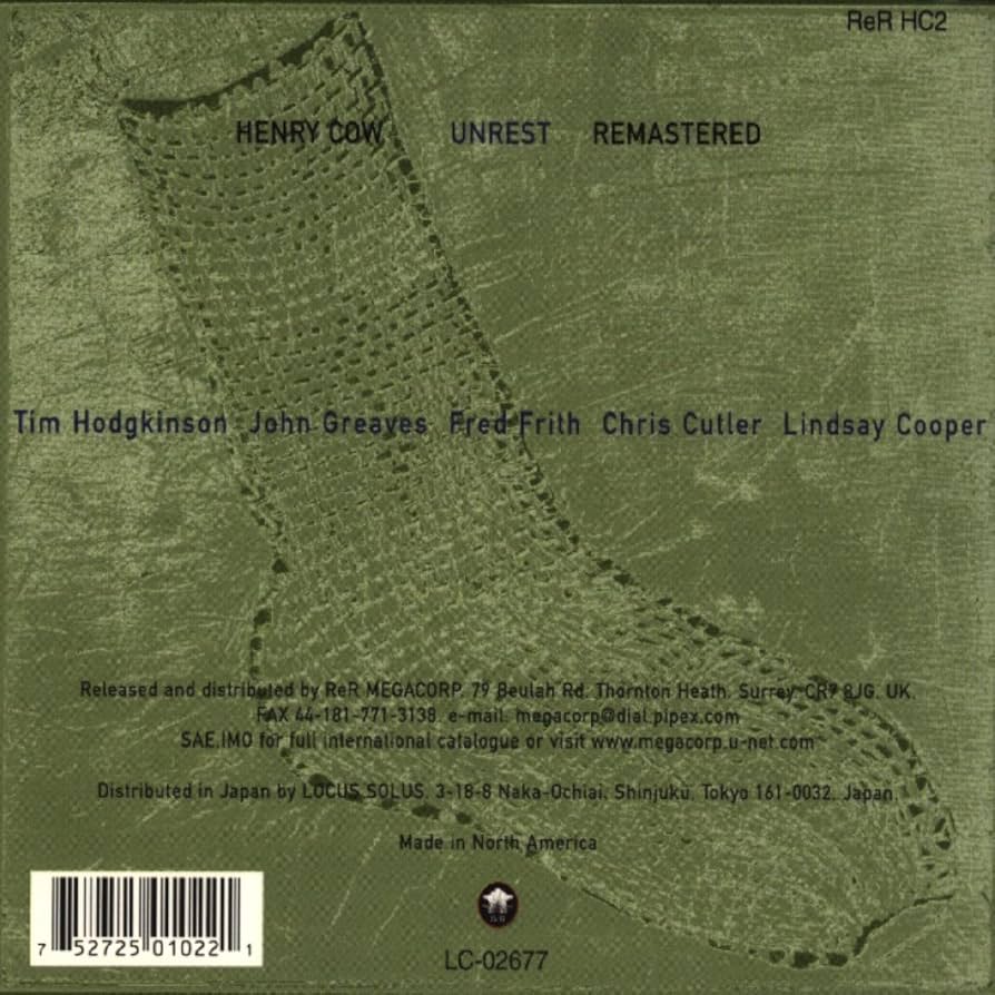 【国内盤 初版】 ヘンリー・カウ / 不安 HENRY COW UNREST Henry Cow – Unrest – CD (Paper Sleeve, SHM-CD, Album